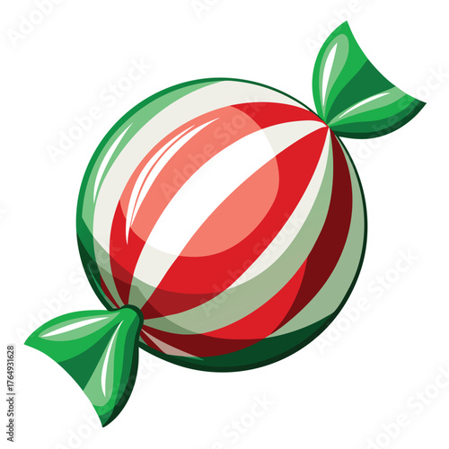 Christmas candy vector illustration holiday sweet treat mint flavored festive decoration design
