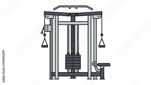 Gym Workout Station Illustration: A detailed illustration of a robust gym workout station, showcasing its intricate design.
