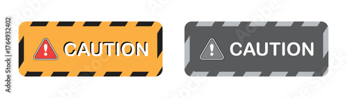 Caution Sign Icon Set, Warning and Safety Alert Labels