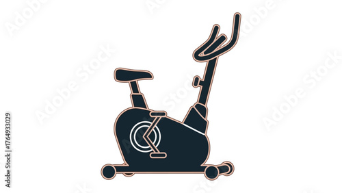 Exercise Bike Silhouette: A sleek silhouette of an exercise bike, embodying fitness and a healthy lifestyle. Designed for indoor cycling workouts.