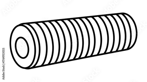 Bolt Outline: An essential mechanical bolt, a fundamental element in fastening and construction, illustrated with a clean outline and simple form.