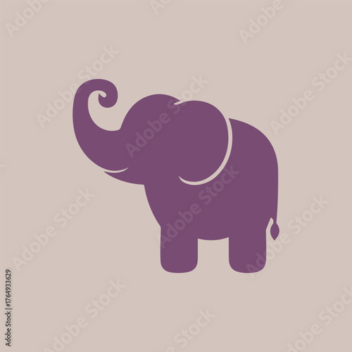 Minimal Vector Elephant Silhouette Logo Design Icon – Majestic Wildlife Emblem for Nature, Safari, Conservation, Travel, Zoo