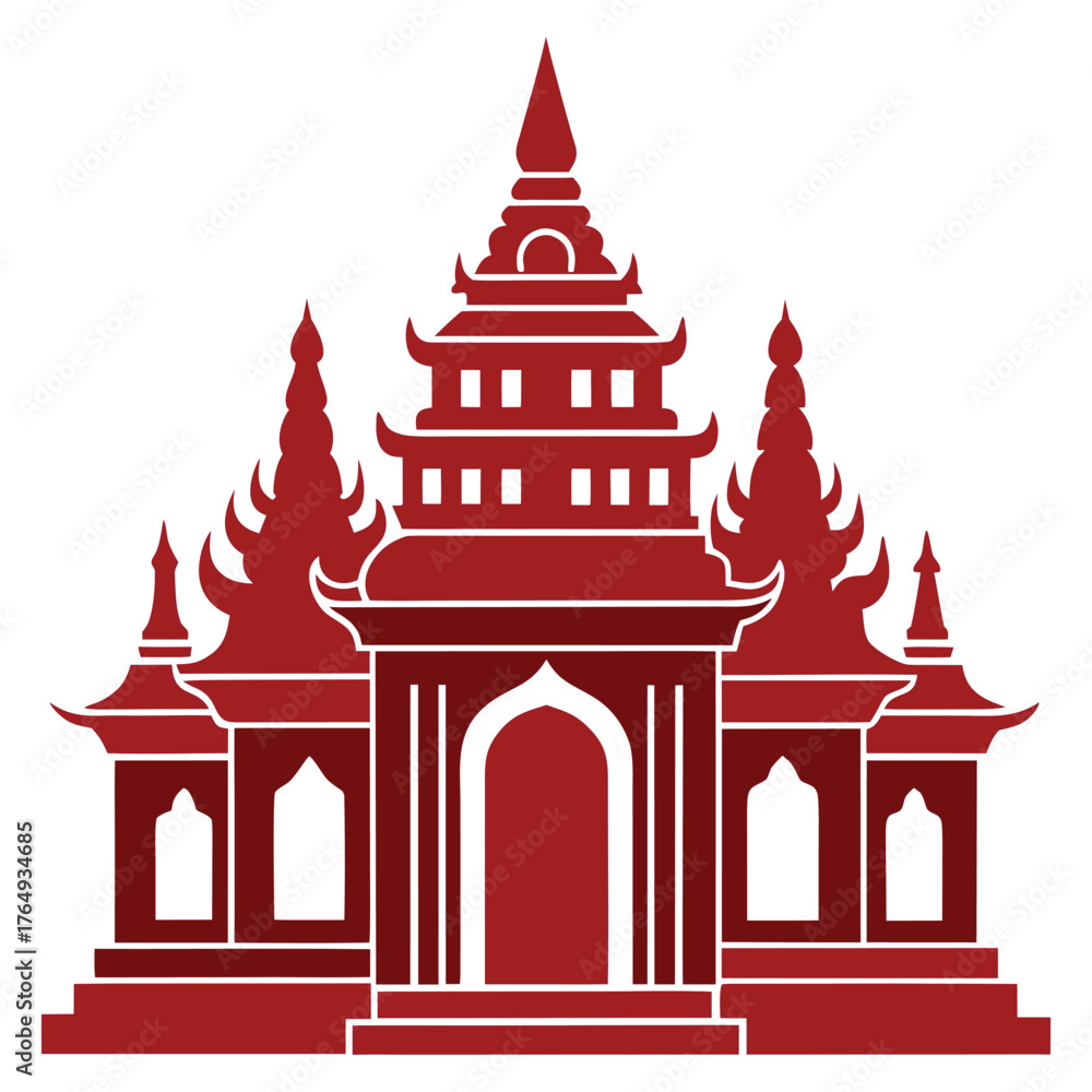 Obraz premium the colour temple vector Illustration