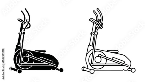Elliptical Trainer: A stylish image showcasing a sleek elliptical trainer, a key piece of fitness equipment designed for effective, low-impact workouts. 