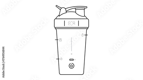 Sport Shaker on a blank background: This streamlined sport shaker, with its sleek design, is ready for your fitness needs. Designed with precision, this shaker combines form and function.