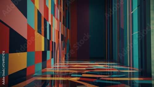 Dynamic Abstract Geometric Background with Vibrant Colors_2