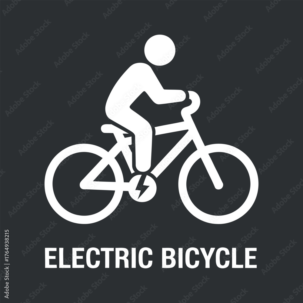 Fototapeta premium Electric Bicycle Symbol on Dark Background for Sustainable Transport Initiatives
