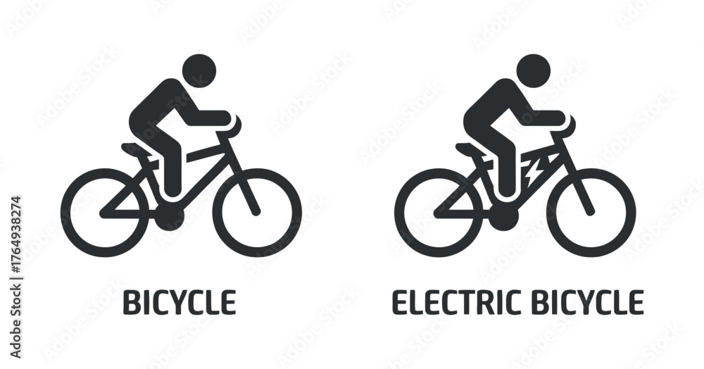 Fototapeta premium Simple Icon of a Bicycle Showing Transportation and Healthy Lifestyle Cycling Silhouette Symbol Cyclist Sport Vehicle