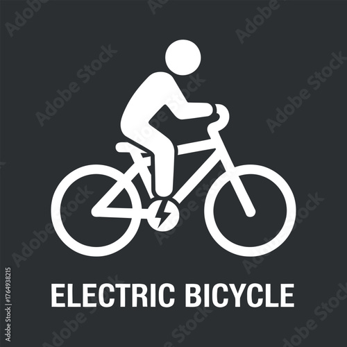 Electric Bicycle Symbol on Dark Background for Sustainable Transport Initiatives