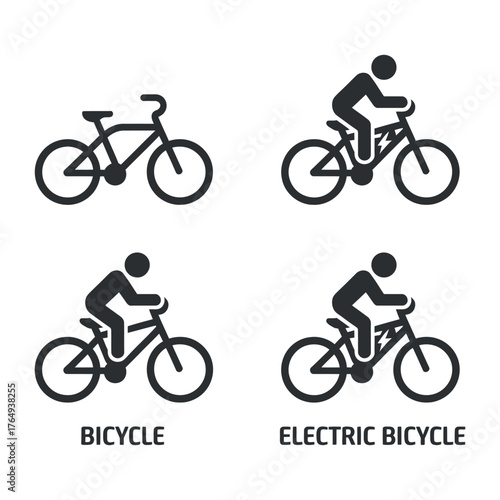 Bicycle Icon Simple Design: Transportation, Fitness, Recreation, and Eco-Friendly Lifestyle Symbol Isolated on White Background