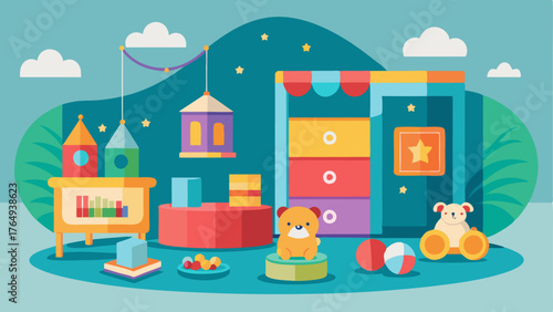 A childrens play area with toys and books to keep younger patients entertained.