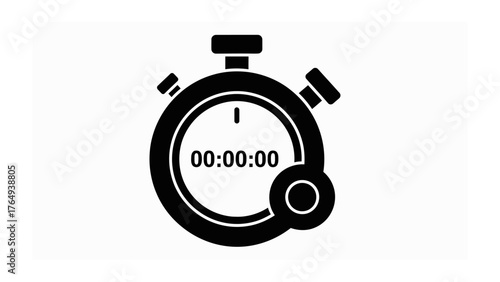 Precision Timing: A close-up monochrome shot of a stopwatch. Minimalist design for time-related concept