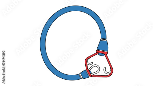 Bike Lock: A vibrant close-up captures a sturdy bike lock, featuring a resilient blue cable secured with an intricate locking mechanism.