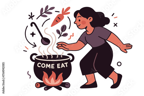 Keeper of the Hearth. Keeper of the Hearth ? Gathering Bowl. A heavy pot steams over low flame; herbs and ladle orbit in a gentle circle. Text ?come eat?