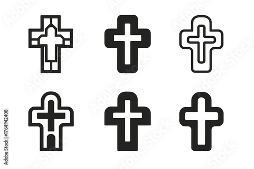 Monastery Logo Variations. The history and significance of Christian monasteries. Set Logo of The history and significance of Christian monasteries: