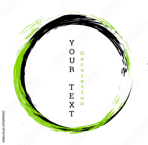 Brushstroke circle on a white background. Multicolored brushstrokes. Design template for banners, posters, booklets, covers, and magazines. EPS 10.