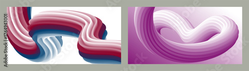 Abstract volumetric background. Cords. set of two illustrations. Toothpaste in a tube. Minimalism. Creative modern background. Cover design, wallpaper, background. eps vector.