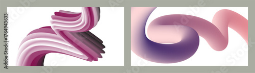 Abstract volumetric background. Cords. set of two illustrations. Toothpaste in a tube. Minimalism. Creative modern background. Cover design, wallpaper, background. eps vector.