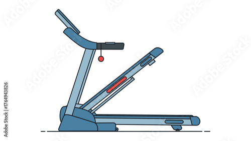 Treadmill Fitness Equipment Illustration: A modern, minimalist illustration captures the essence of a treadmill, a symbol of health, wellness, and the pursuit of a healthy lifestyle.