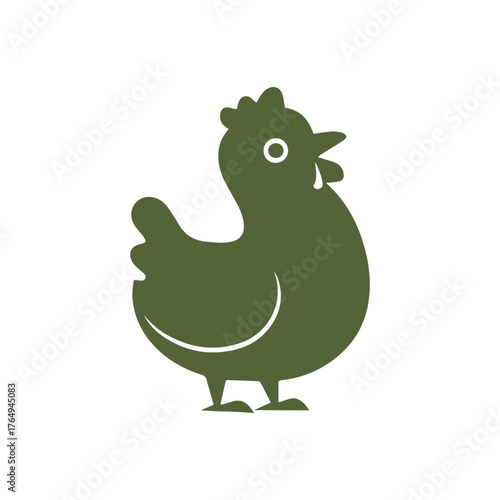 Minimal Vector Hen Silhouette Logo Design Icon – Elegant Farm Animal Emblem for Poultry, Organic Food, Agriculture, and Rustic Brand Identity
