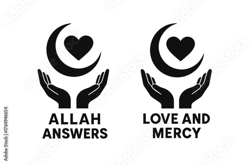 Divine Love Banners. Divine Love. Two vertical A6 banners with safe margins, centered composition, no elements touching edges, flat vector design, black and