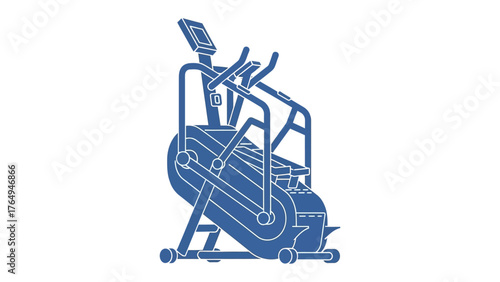 Stair Climber's Design: Depicting a modern, futuristic design, an elliptical stair climber offers a challenging yet rewarding approach to fitness.
