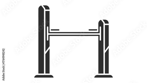 Gymnastic Bar Structure Silhouette: A minimalistic silhouette of a standard gymnastic bar apparatus, essential for various exercises and fitness regimes. A symbol of strength.