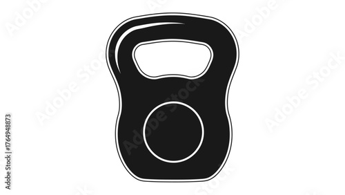 Kettlebell Silhouette: A simple, bold silhouette of a classic kettlebell, symbolizing strength, fitness, and disciplined training.