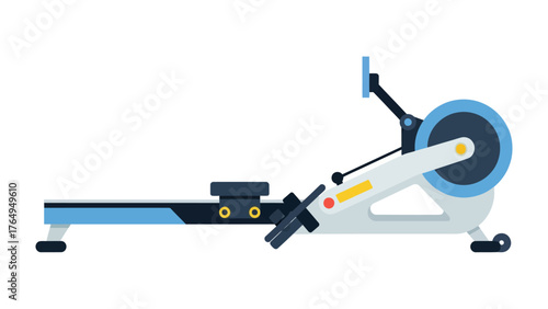 Rowing Machine: A sleek and modern rowing machine, designed for a full-body workout, stands ready. The image captures the essence of indoor fitness.