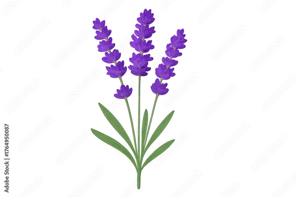 Fototapeta premium Lavender flower bouquet representing natural beauty and botanical essence, isolated on a transparent background