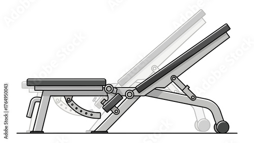 Adjustable Weight Bench: A detailed view showcases an adjustable weight bench with intricate design, ready for varied fitness routines.