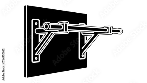 Pull-Up Bar on Wall: A robust pull-up bar is securely mounted on a sturdy wall, presenting a simple yet effective tool for fitness enthusiasts seeking to build strength and endurance.