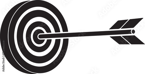 Bullseye target with arrow hitting center symbolizing success and accuracy