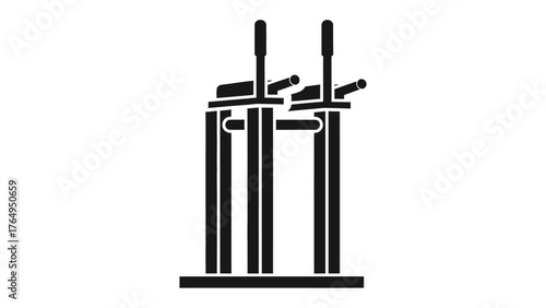 Precision in Craft: A bold black and white illustration of beer taps. Evoking a sense of artisanal dedication and the ritual of pouring.