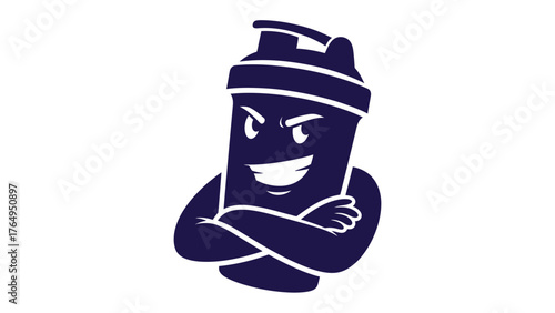 Shaker Illustration: A cool, confident illustration of a shaker with cross arms, showcasing a modern, sleek design. 