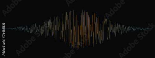 Continuous line sound wave music audio icon one art voice hand. Podcast wave line sound soundwave noise sketch drawn drawing doodle outline recording frequency vocal waveform microphone background