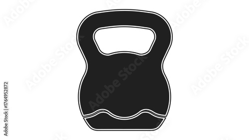 Iron Kettlebell Icon: A bold, minimalist design featuring a classic iron kettlebell, a symbol of strength and fitness.