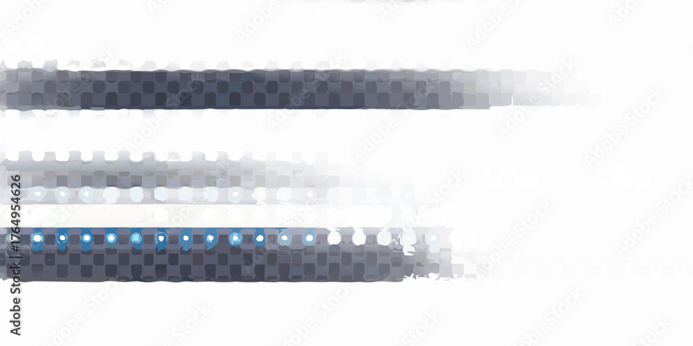 Fototapeta premium Abstract digital art representing a futuristic cityscape or technological structure with geometric patterns and glowing lights