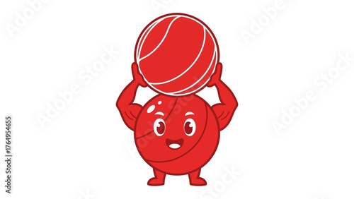 Basketball Mascot: A vibrant illustration of a playful basketball mascot, exuding energy and enthusiasm with a bold, dynamic pose and a captivating smile.