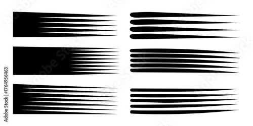 Speed line set. Fabric pattern with striped..Repeating Black fast lines. Dynamic geometrical Endless.  motion speed lines.