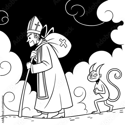 St. Nikolas with a little demon 