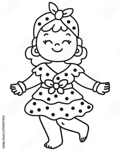 ilustracion de una bailarina de festejo, dia de la cancion criolla