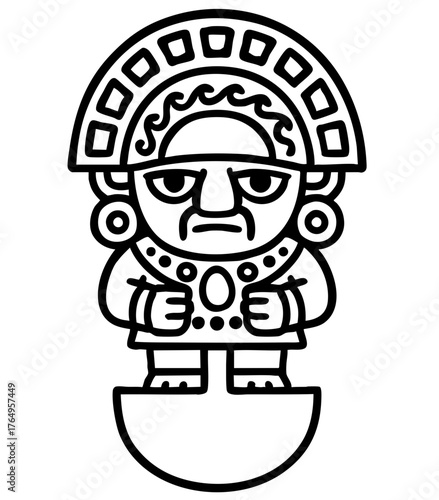 ilustracion de un tumi de oro 