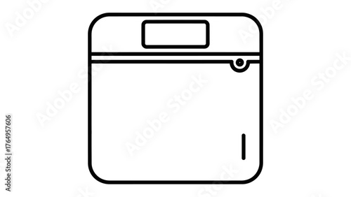 Weight Scale Icon: A minimalist icon of a digital weight scale, a symbol for health, fitness and body measurements.