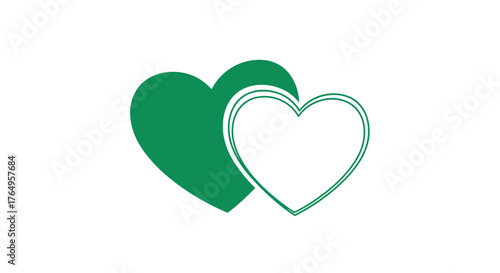 Symbolic Representation of Two Intertwined Hearts for Love and Connection.