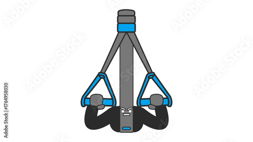 Resistance Band Exercise Equipment: A dynamic illustration features a grey and blue resistance band exercise equipment, capturing strength training and fitness.