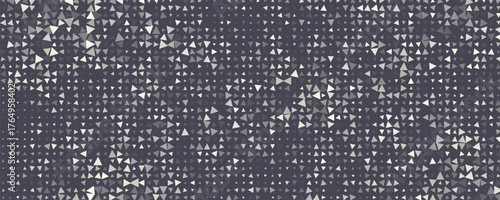 Triangular Halftone Texture Retrowave Vector Geometric Technology Abstract Background. Half Tone Triangles Retro Colored Pattern.