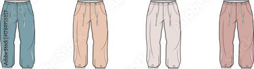 Colorful Drawstring Pants Set Comfortable Loungewear Fashion