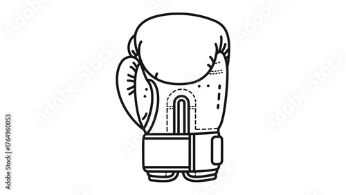 Boxing Glove Silhouette: A detailed outline of a classic boxing glove, ready to deliver a powerful punch or protect its wearer. Emphasizing the structure and contours of the glove.