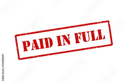 Red Stamped Paid in Full